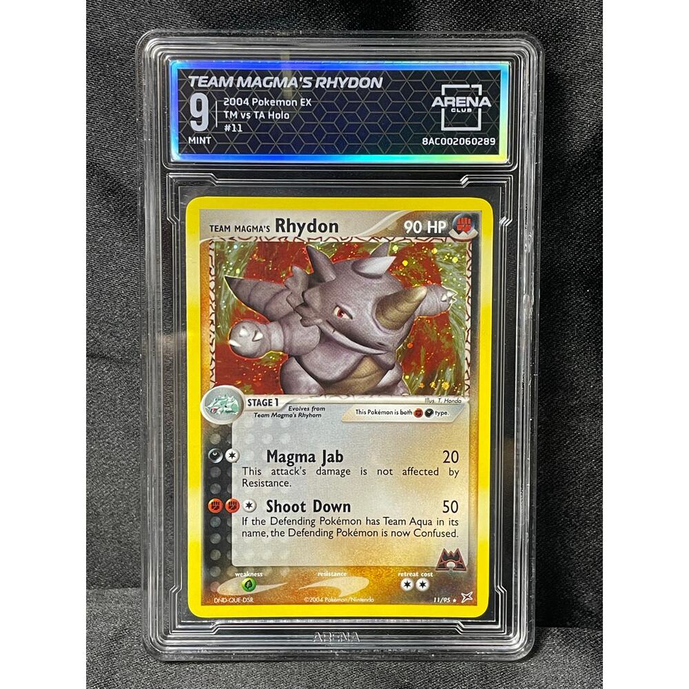 2004 Rhydon #11 Pokémon EX Team Magma vs Team Aqua ArenaClub Graded MINT 9
